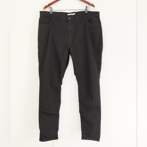 Levi's 720 High Rise Super Skinny Jeans 22W Black Stretch Zip Fly Normcore - Picture 1 of 14